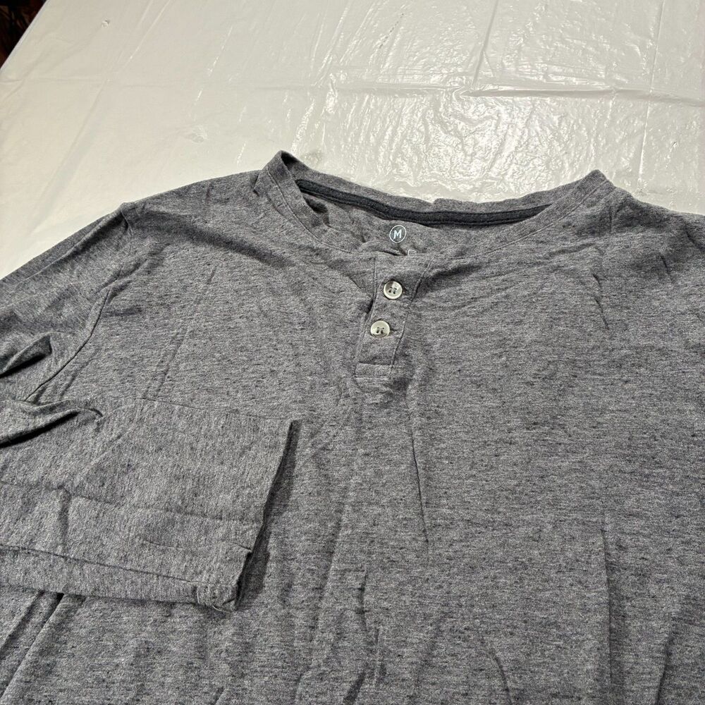 Free Fly Henley Shirt Mens Medium Gray Long Sleeve Bamboo Cotton Casual Comfort